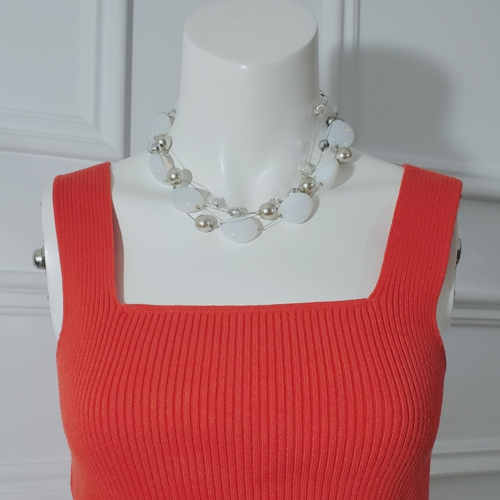Bijoux France Beaded Opalescent Choker Necklace with Matching Earrings